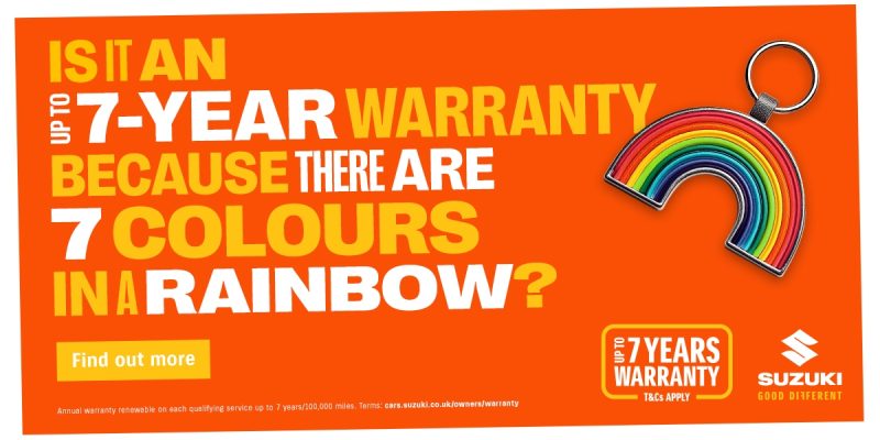 Suzuki Up to 7 years warranty